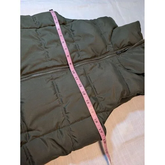 Old Navy Frost Free Fleece Lined Full Zip Quilted Puffer Vest Green Sz XS C10 - Picture 4 of 8
